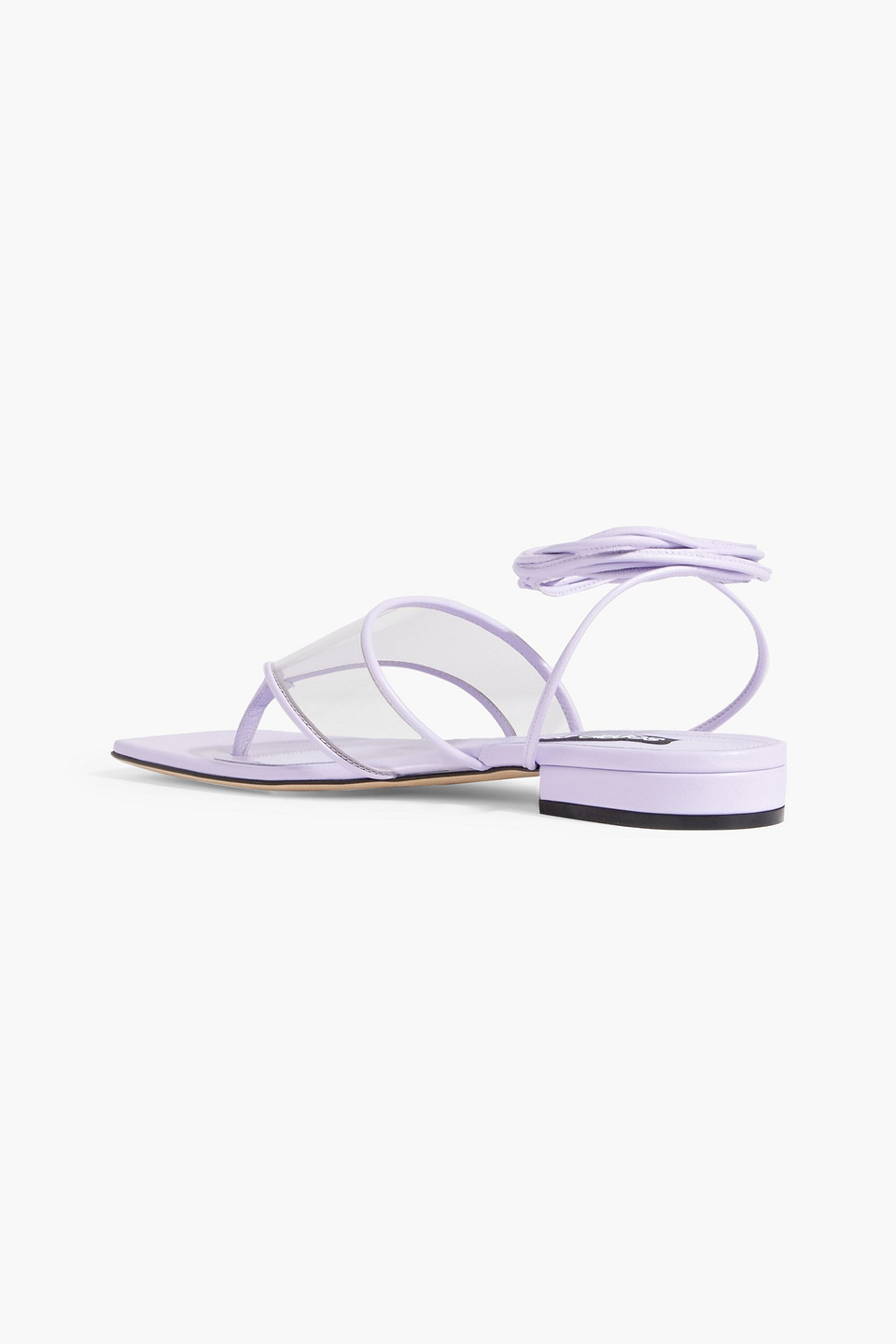 Shop Sergio Rossi Sr Lunettes 15 Leather And Pvc Sandals In Lavender