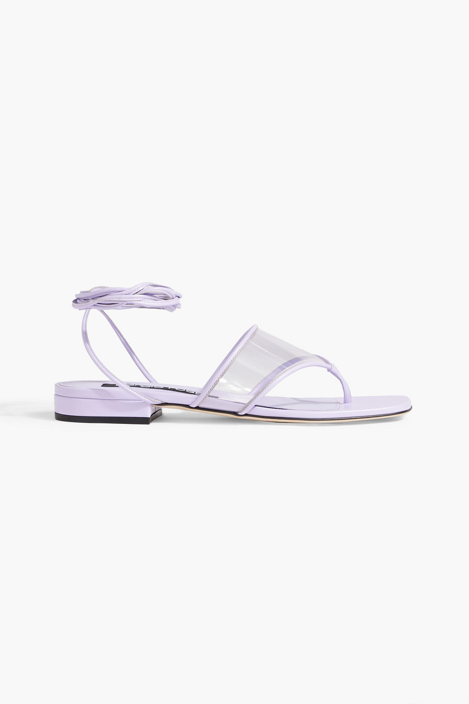 Sergio Rossi Sr Lunettes 15 Leather And Pvc Sandals In Lavender