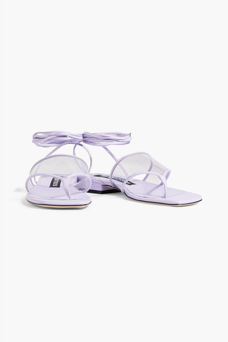 Shop Sergio Rossi Sr Lunettes 15 Leather And Pvc Sandals In Lavender