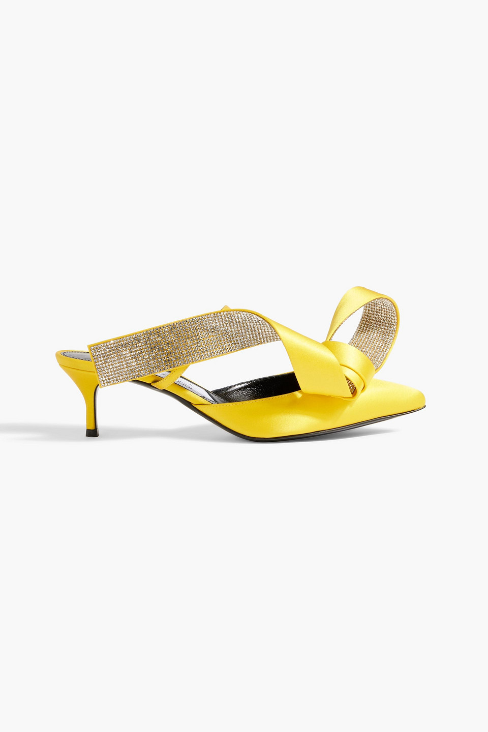 Sergio Rossi Marquise 50mm Leather Mules In Yellow