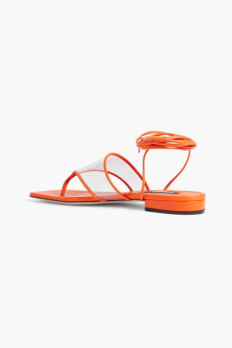 Shop Sergio Rossi Sr Lunettes 15 Leather And Pvc Sandals In Orange