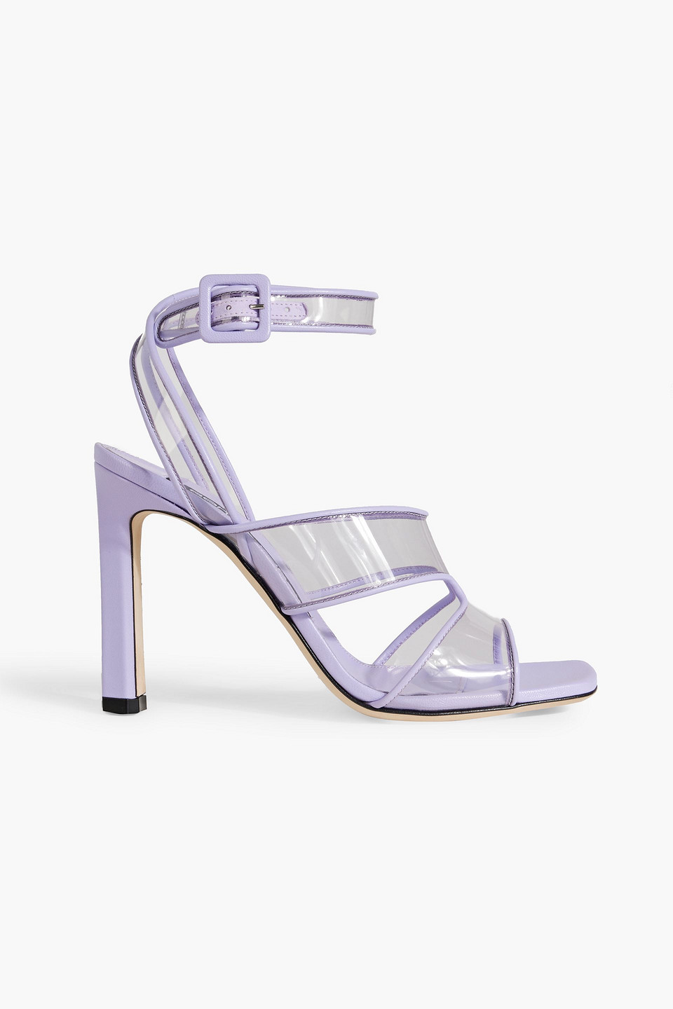 Sergio Rossi Sr Lunettes 100 Leather And Pvc Sandals In Lavender