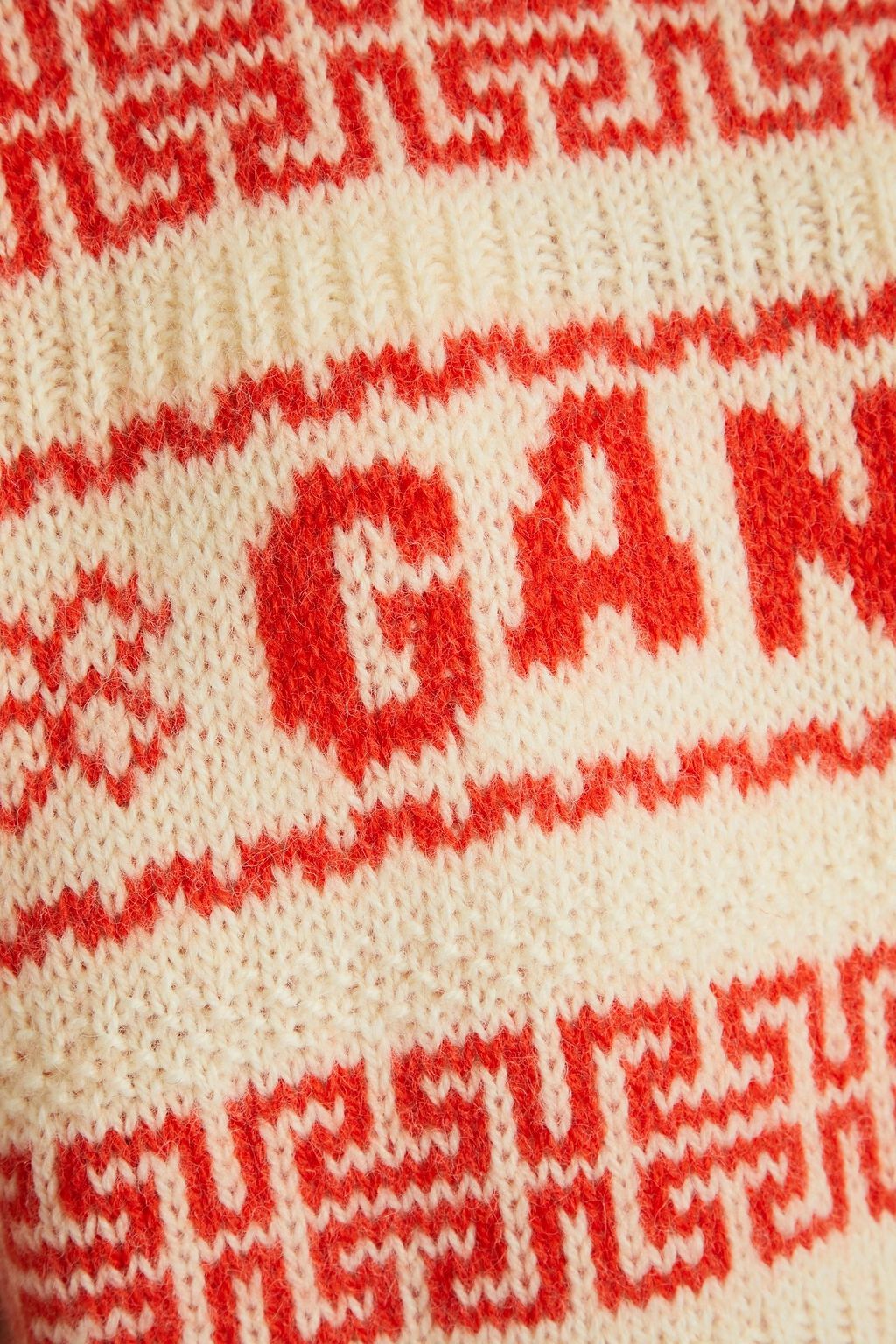 GANNI Jacquard-knit wool sweater