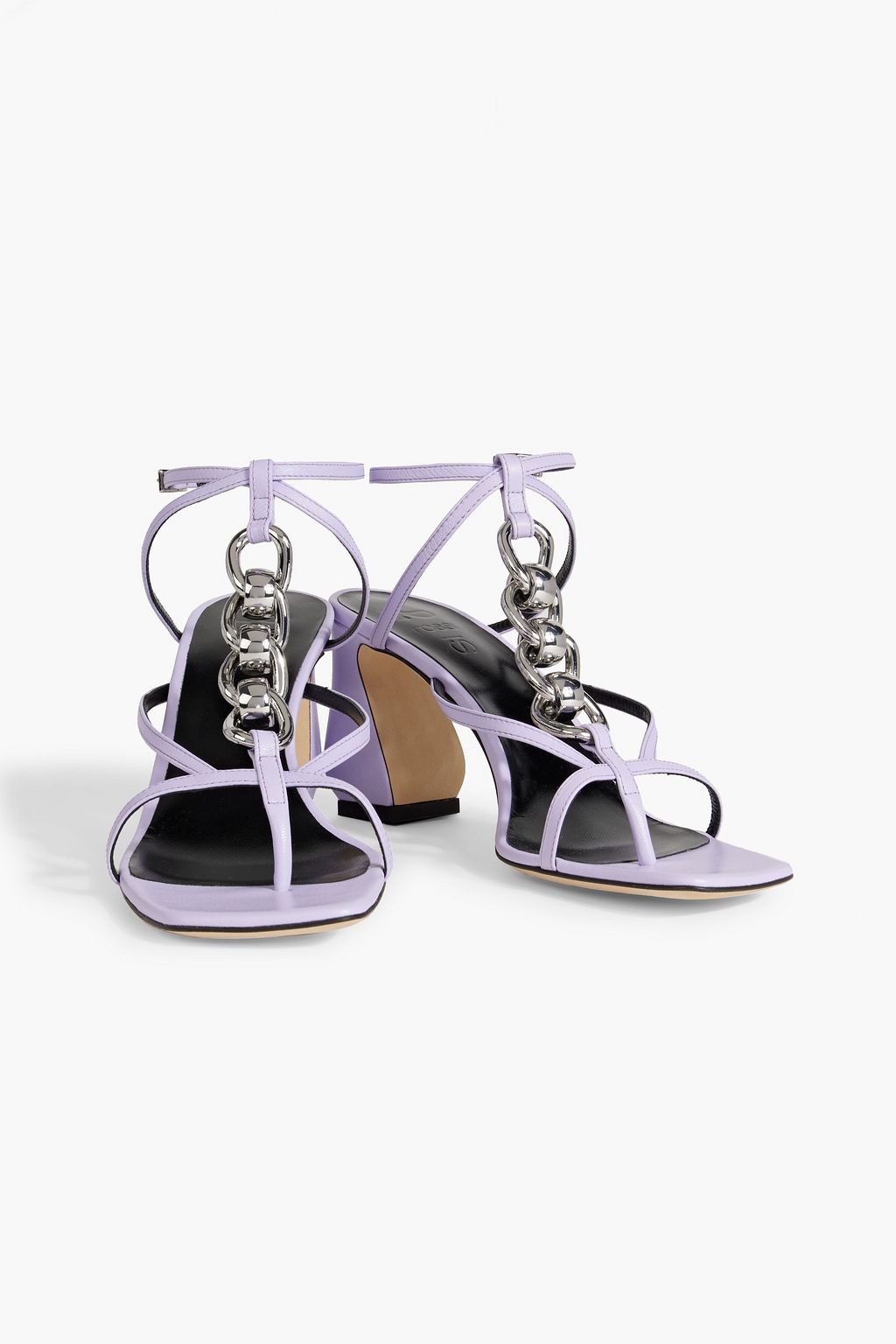 SI ROSSI BY SERGIO ROSSI Chain-embellished leather sandals