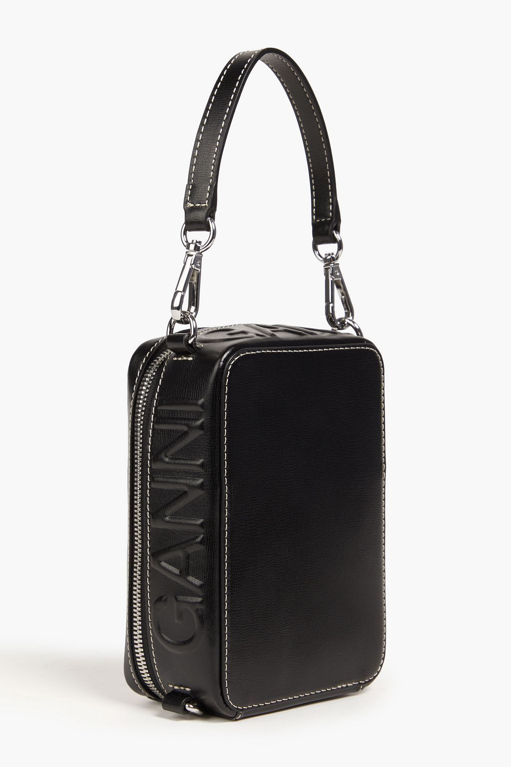 GANNI Embossed leather shoulder bag