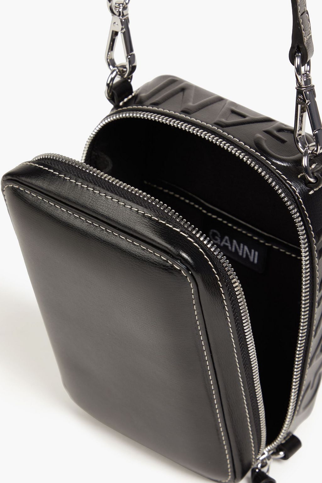 GANNI Embossed leather shoulder bag