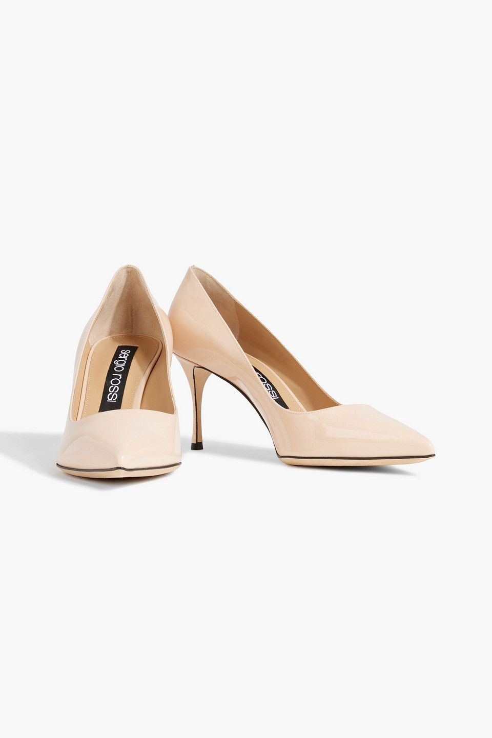 Sergio Rossi Patent-leather Pumps In Beige