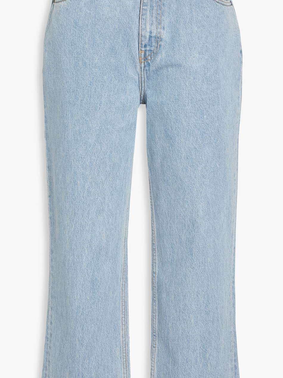 cropped high-rise straight-leg jeans