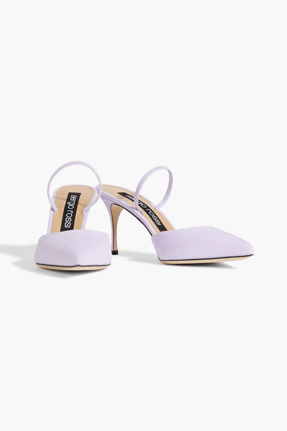 Shop Sergio Rossi Godiva 75 Suede Mules In Lavender