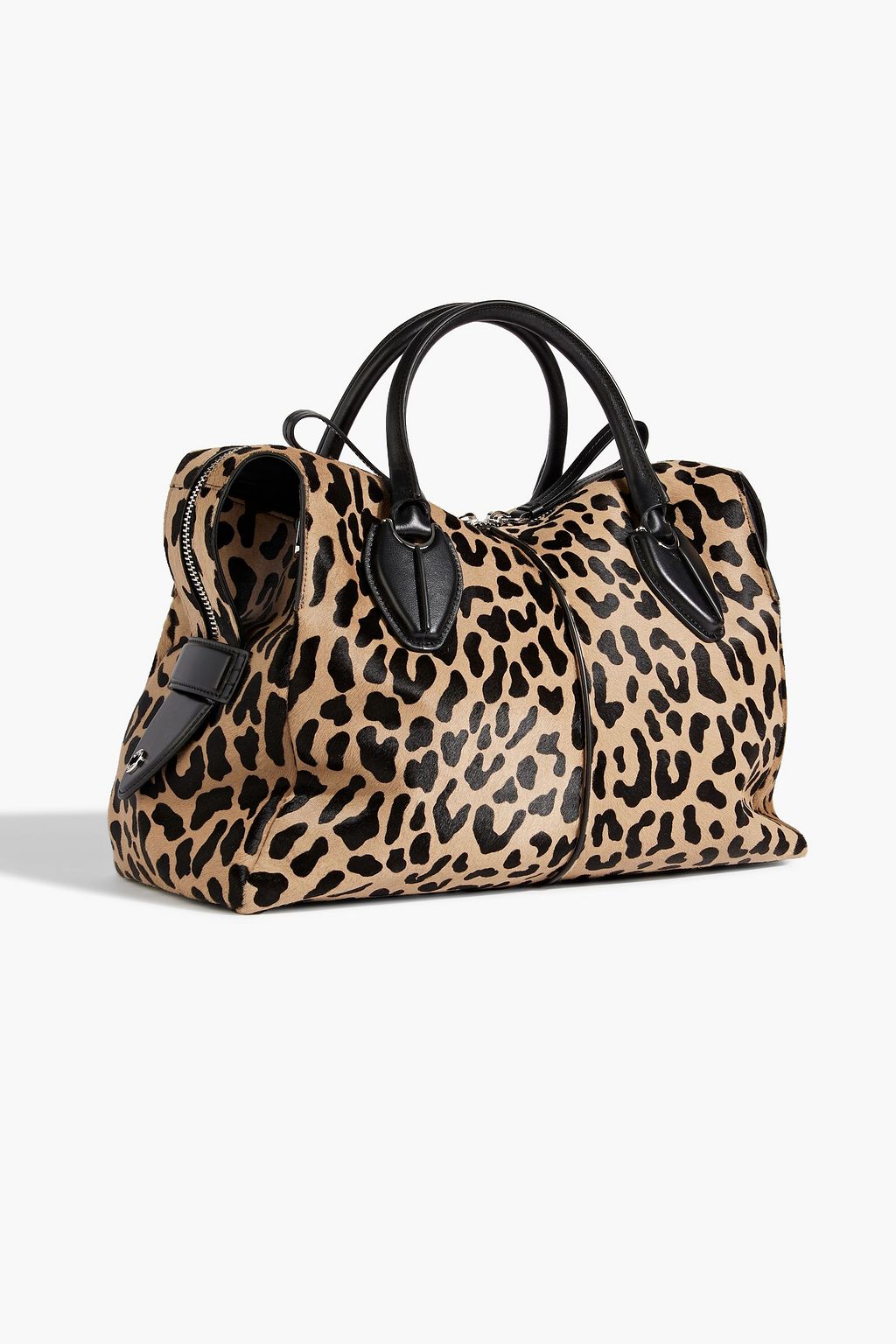 TOD'S Bauletto Zip leopard-print calf hair tote