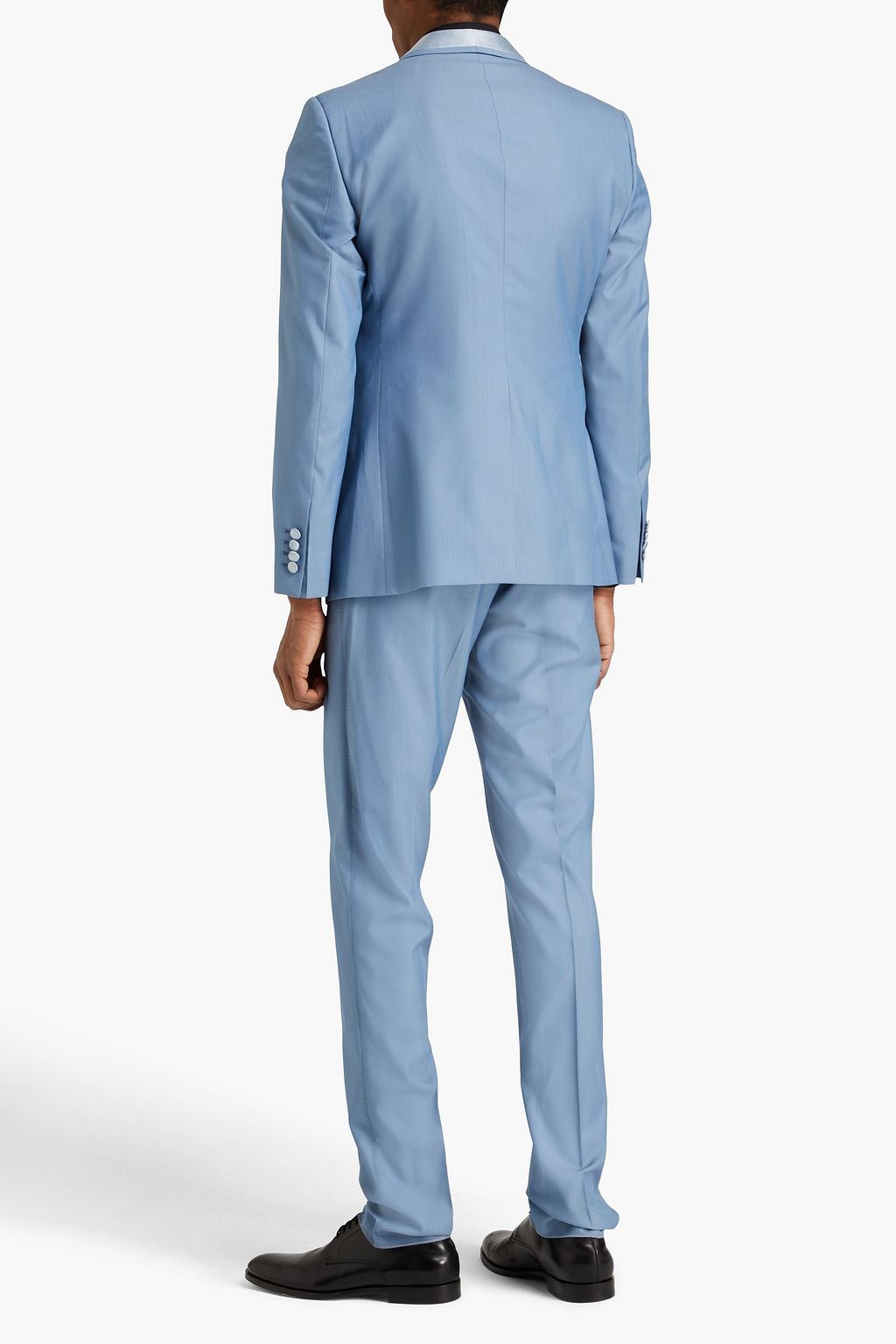 DOLCE&GABBANA Satin-trimmed wool-blend suit