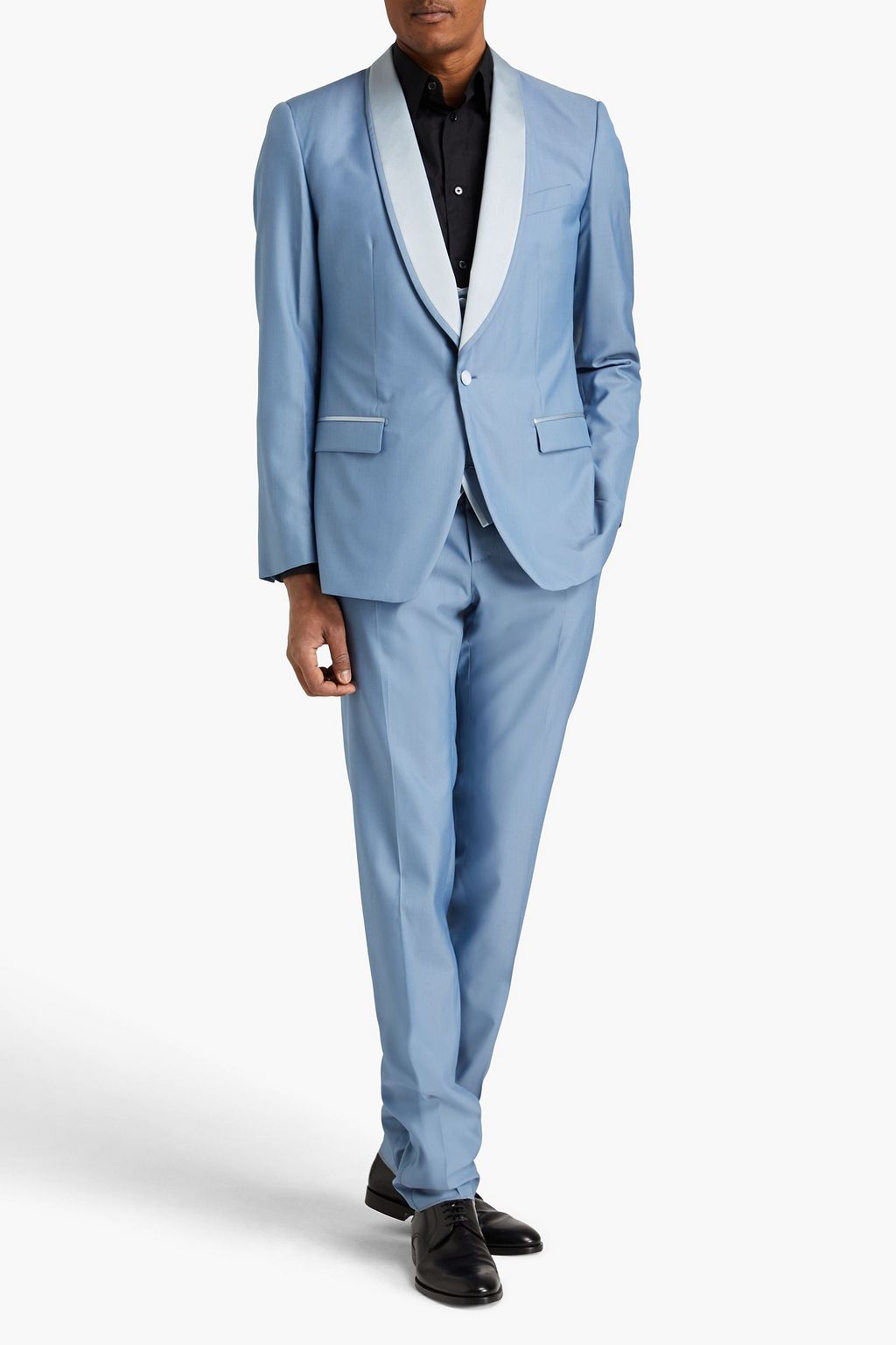 DOLCE&GABBANA Satin-trimmed wool-blend suit