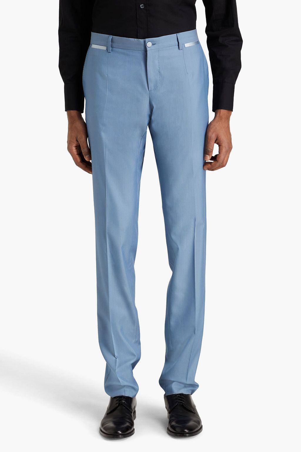 DOLCE&GABBANA Satin-trimmed wool-blend suit