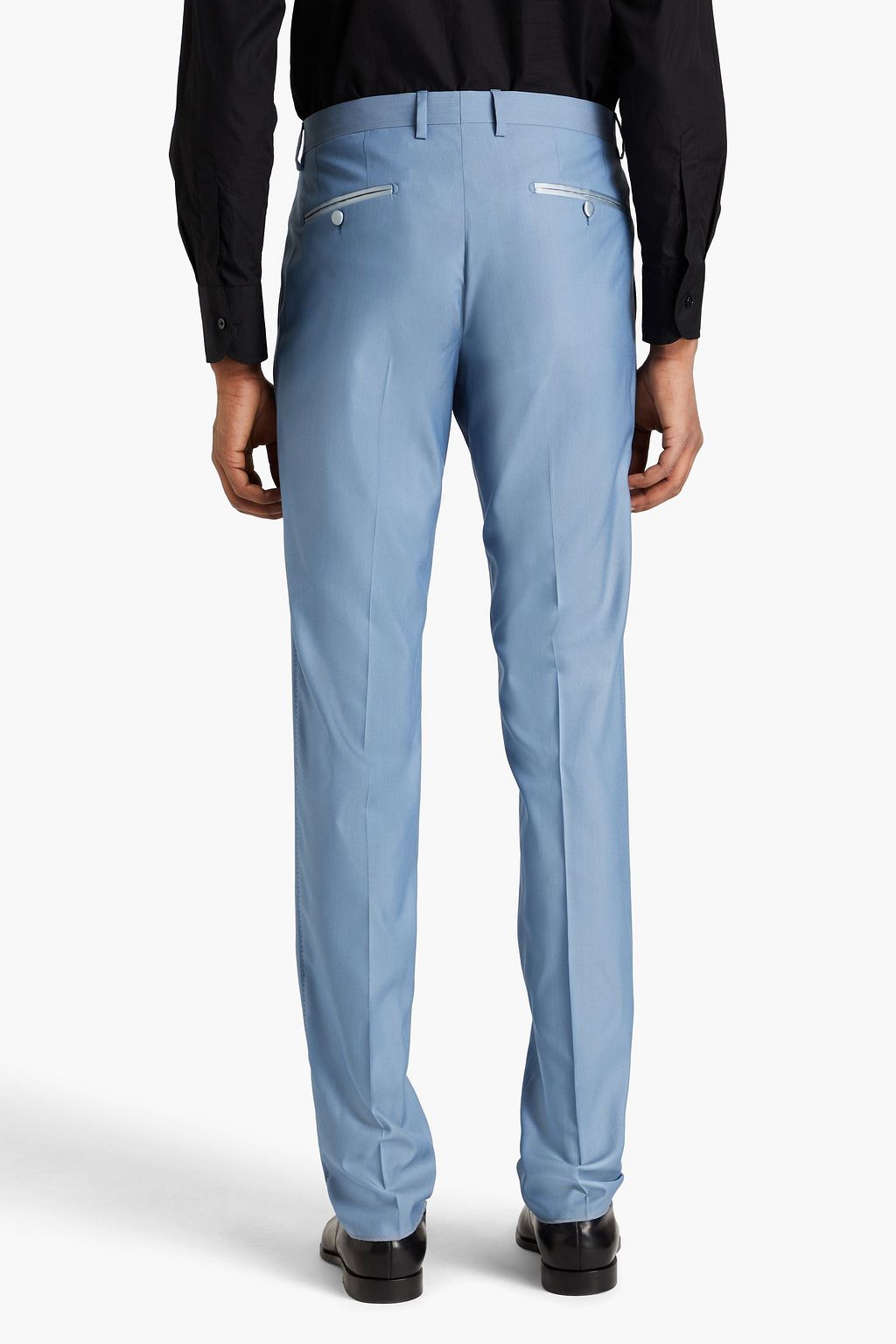 DOLCE&GABBANA Satin-trimmed wool-blend suit