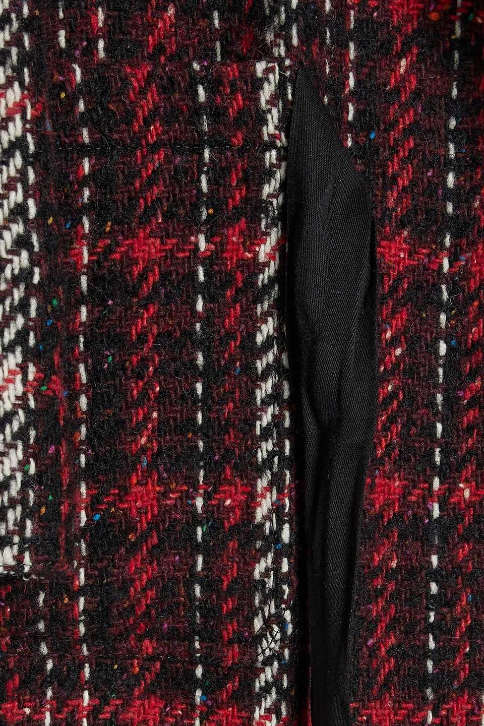 Shop Marni Checked Wool-blend Tweed Coat In Red