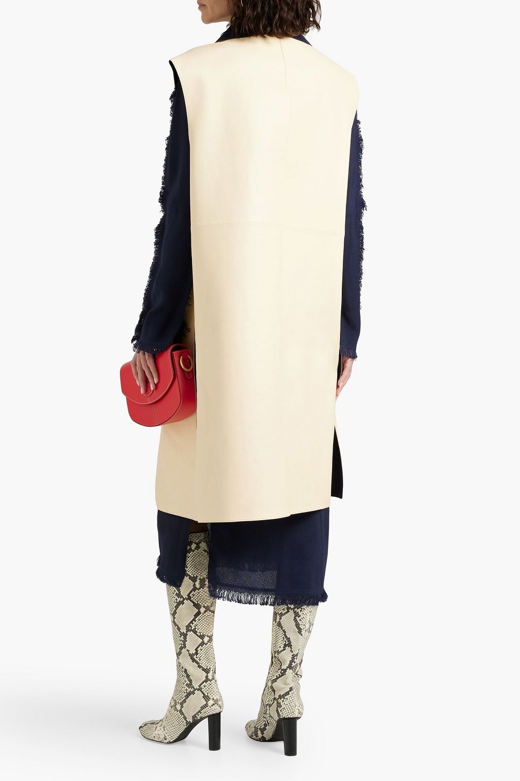 MARNI Felt-trimmed leather vest