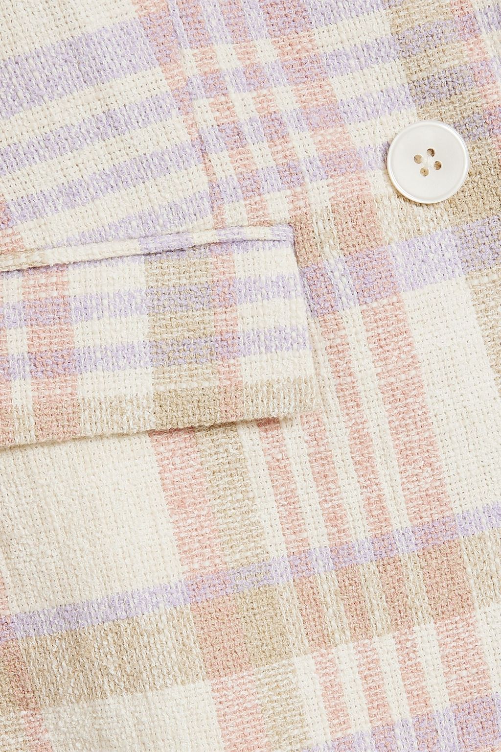 DEREK LAM 10 CROSBY Kaia ruched checked cotton-blend tweed blazer