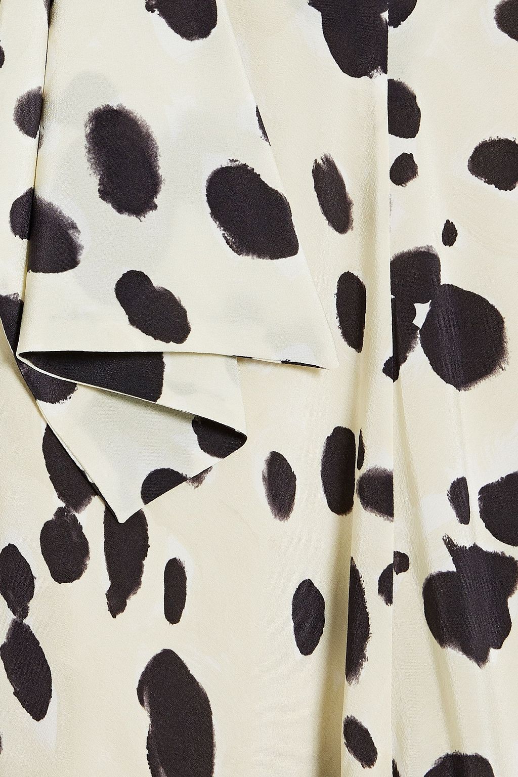 MARNI Pussy-bow printed silk-crepe midi dress