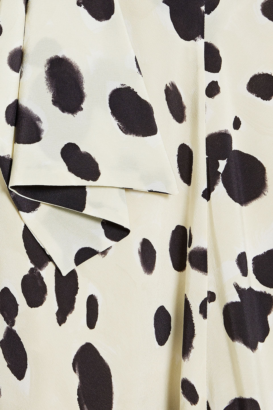 Marni Pussy-bow Printed Silk-crepe Midi Dress In Ecru
