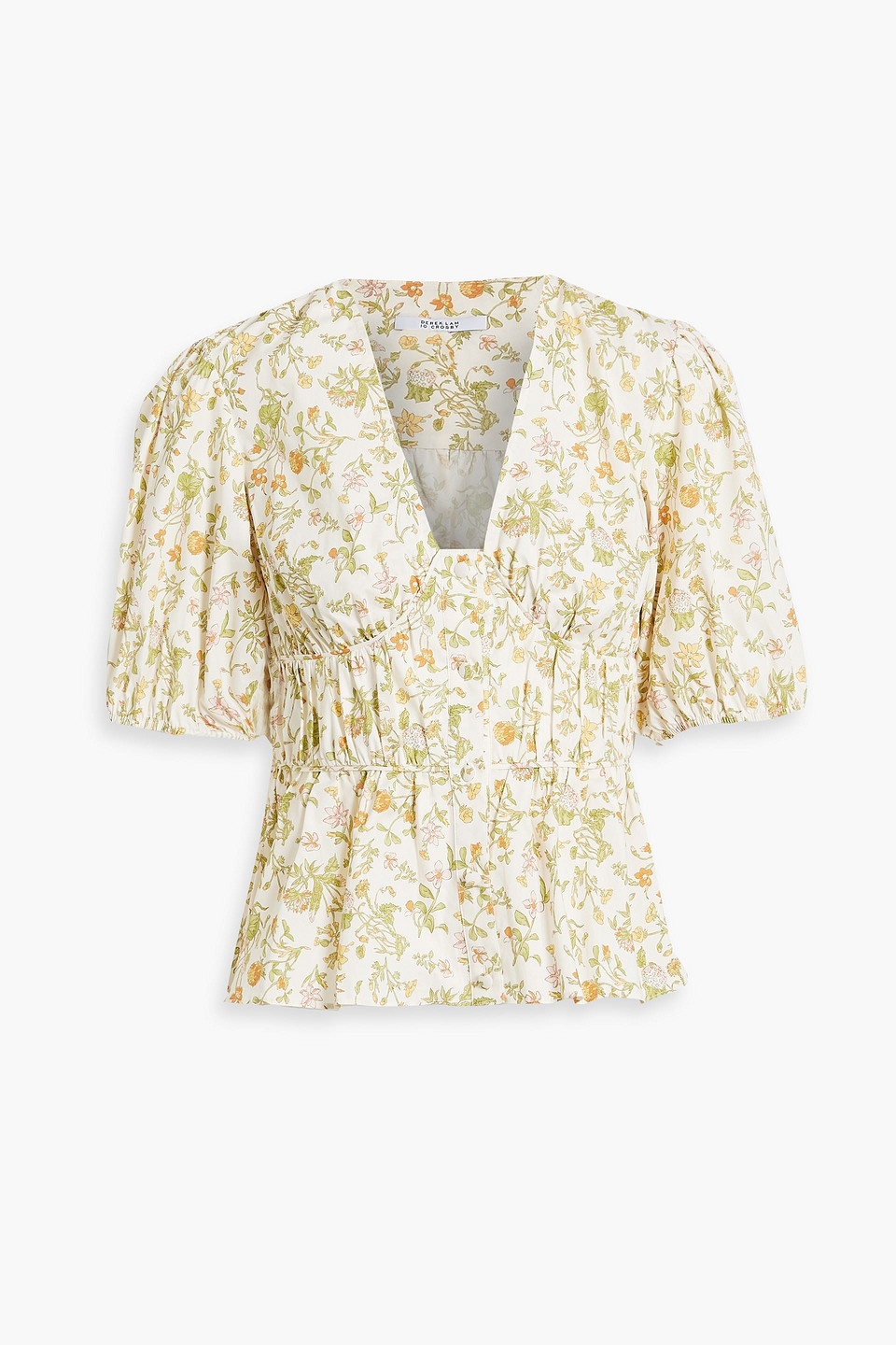 Maureen floral-print cotton-blend poplin top