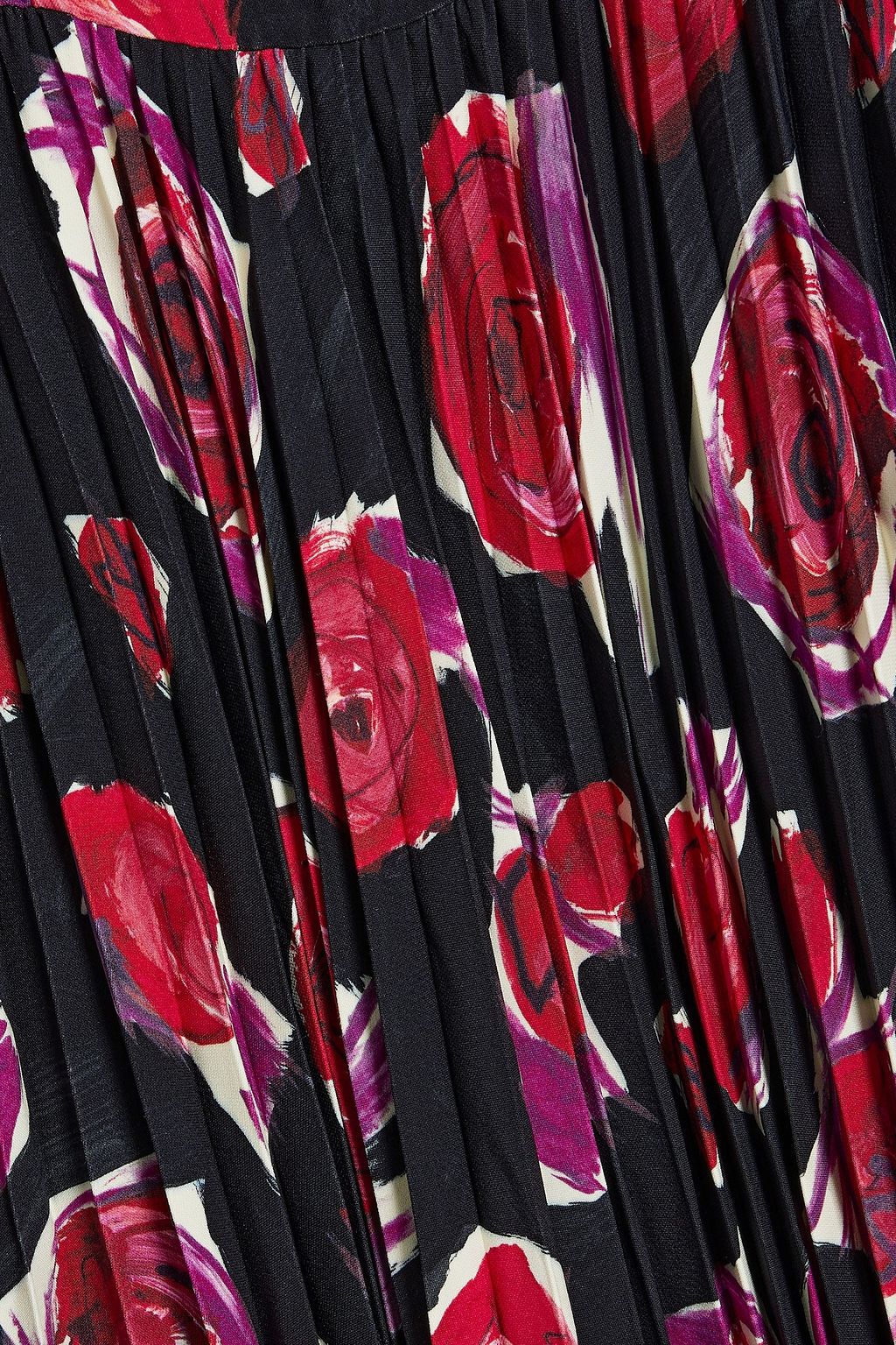 MARNI Pleated floral-print crepe midi dress