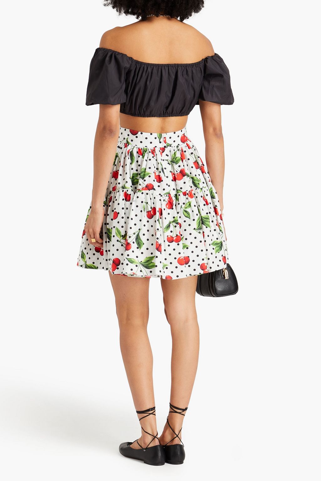DOLCE&GABBANA Printed cotton-poplin mini skirt