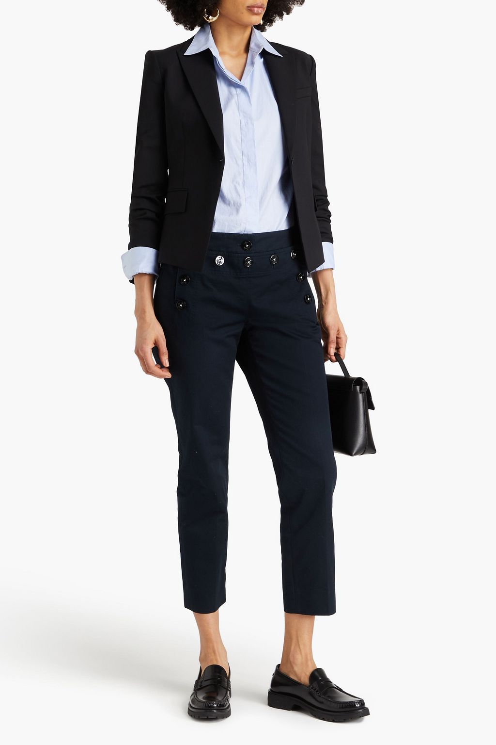 DOLCE&GABBANA Cropped cotton-twill tapered pants