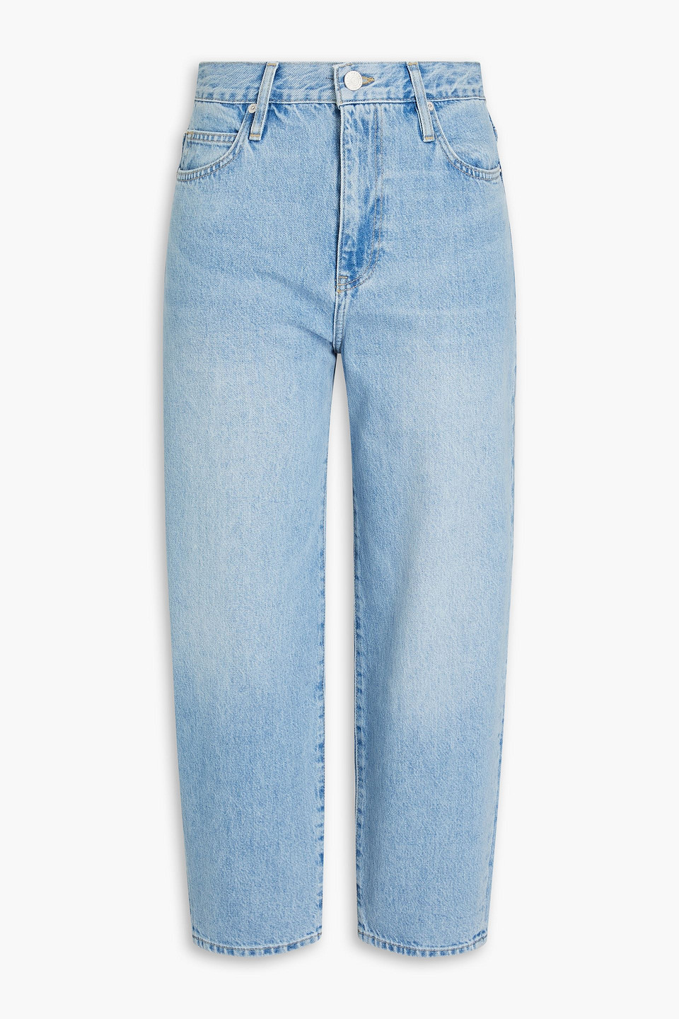 Frame High-rise Tapered Jeans In Light Denim