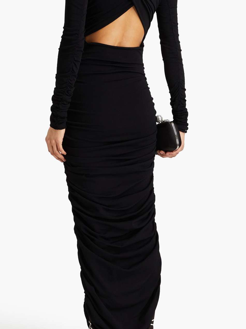 vienna cutout ruched jersey maxi dress
