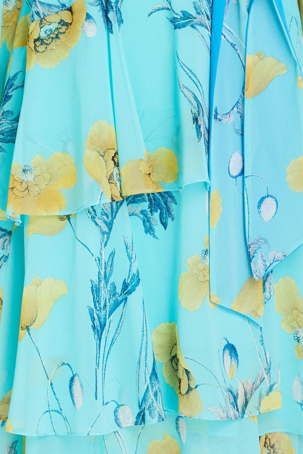 DIANE VON FURSTENBERG Silvia tiered floral-print crepe de chine midi wrap dress