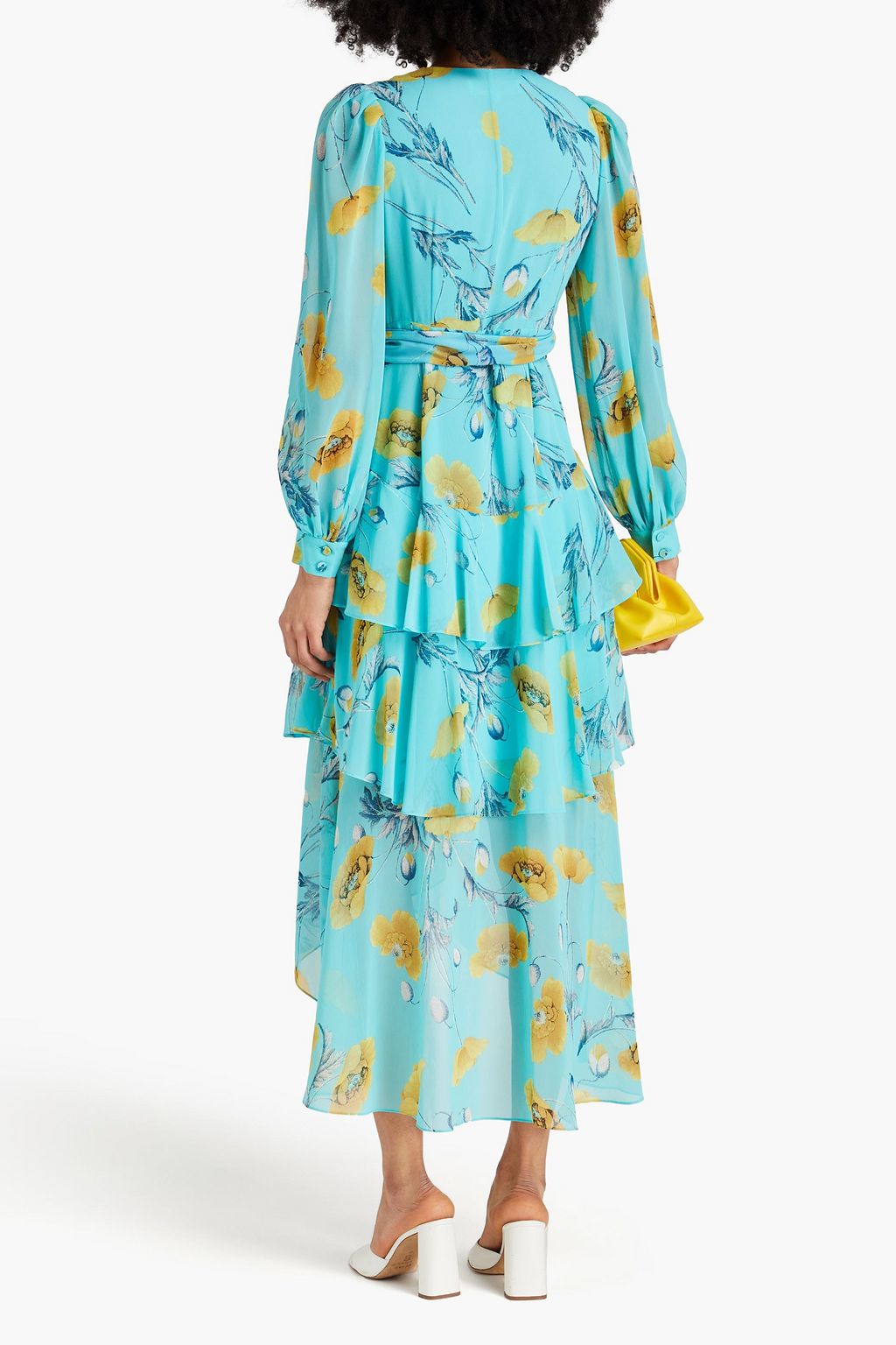 DIANE VON FURSTENBERG Silvia tiered floral-print crepe de chine midi wrap dress
