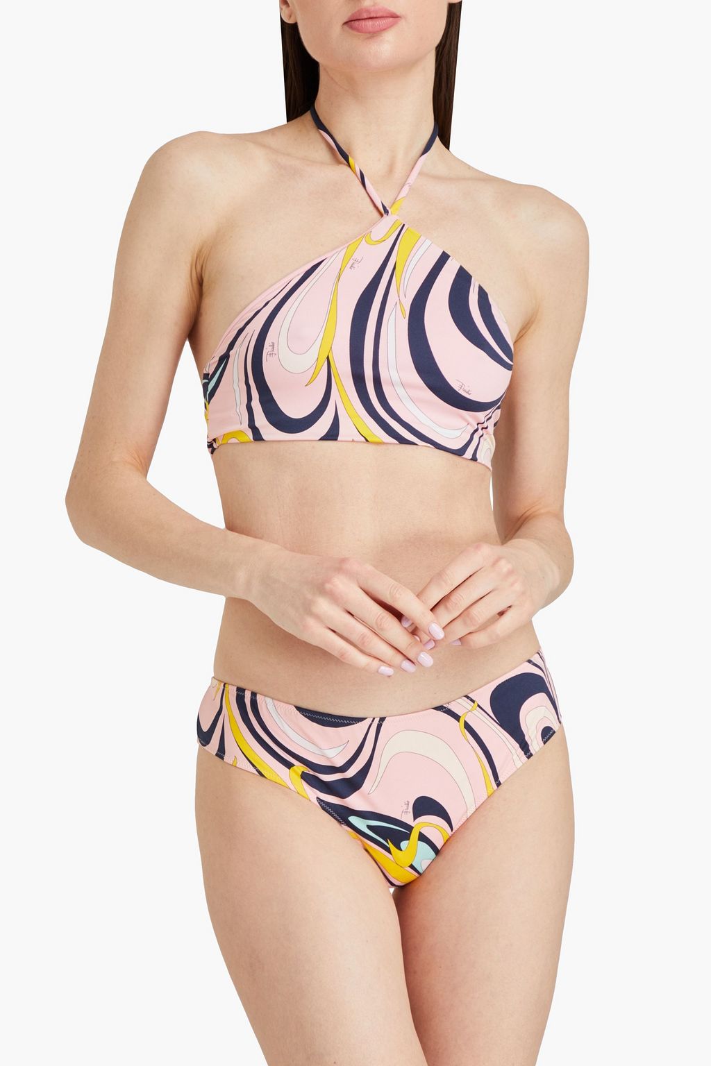PUCCI قطعة بيكيني سفلية بخصر منخفض الارتفاع ومزينة بطبعات