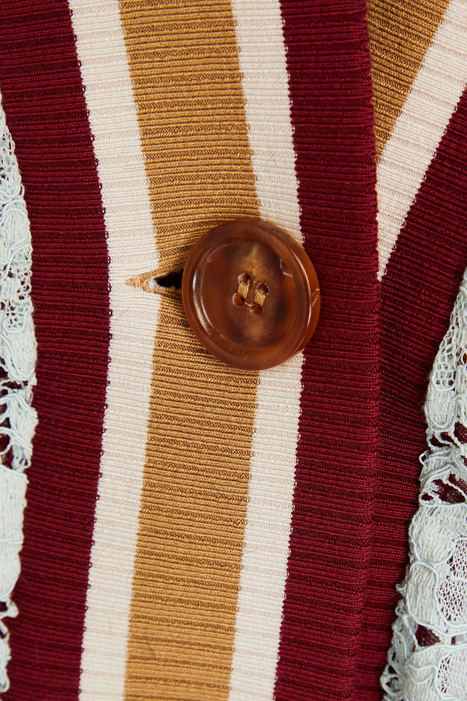 DOLCE & GABBANA APPLIQUÉD COLOR-BLOCK CORDED LACE CARDIGAN