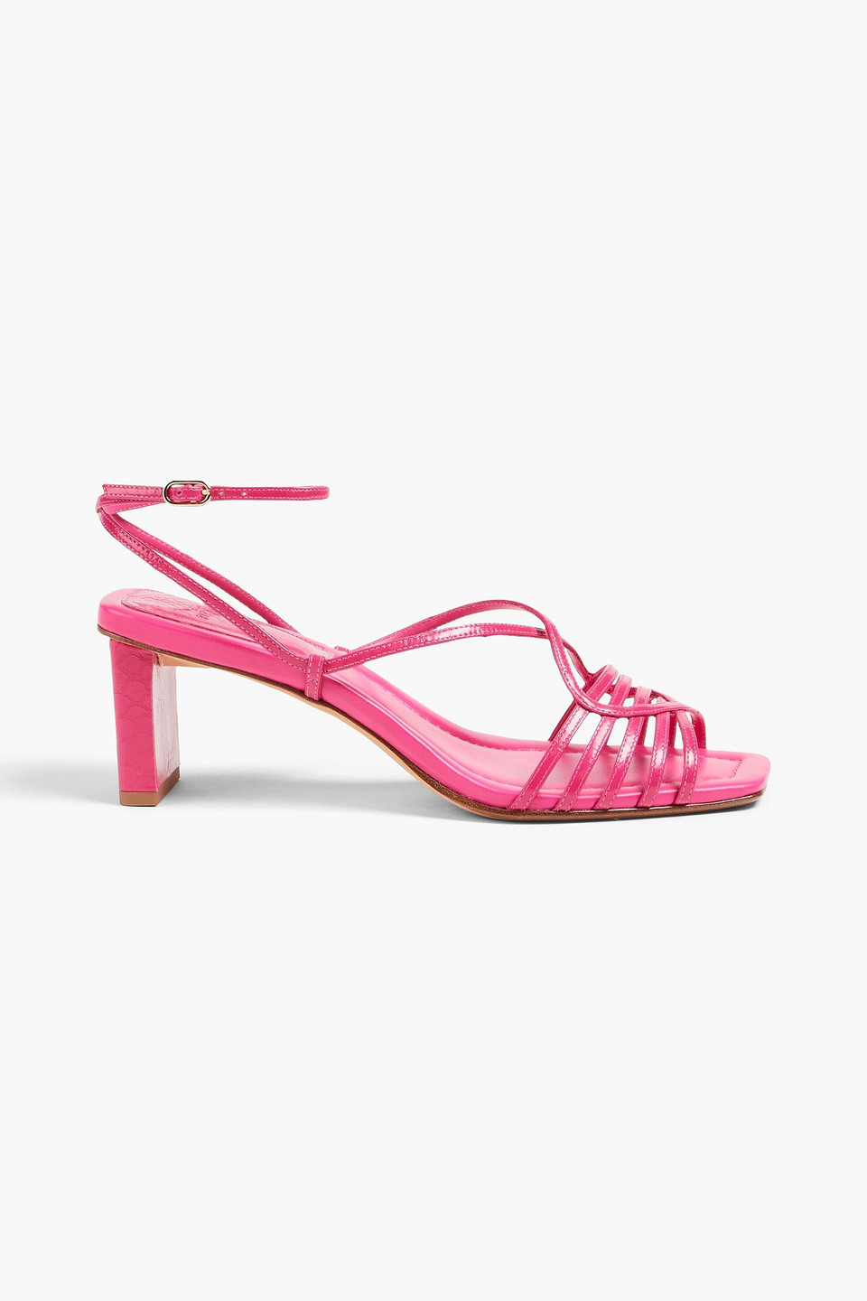 Alexandre Birman Naya 50 Snake-effect Leather Sandals In Fuchsia