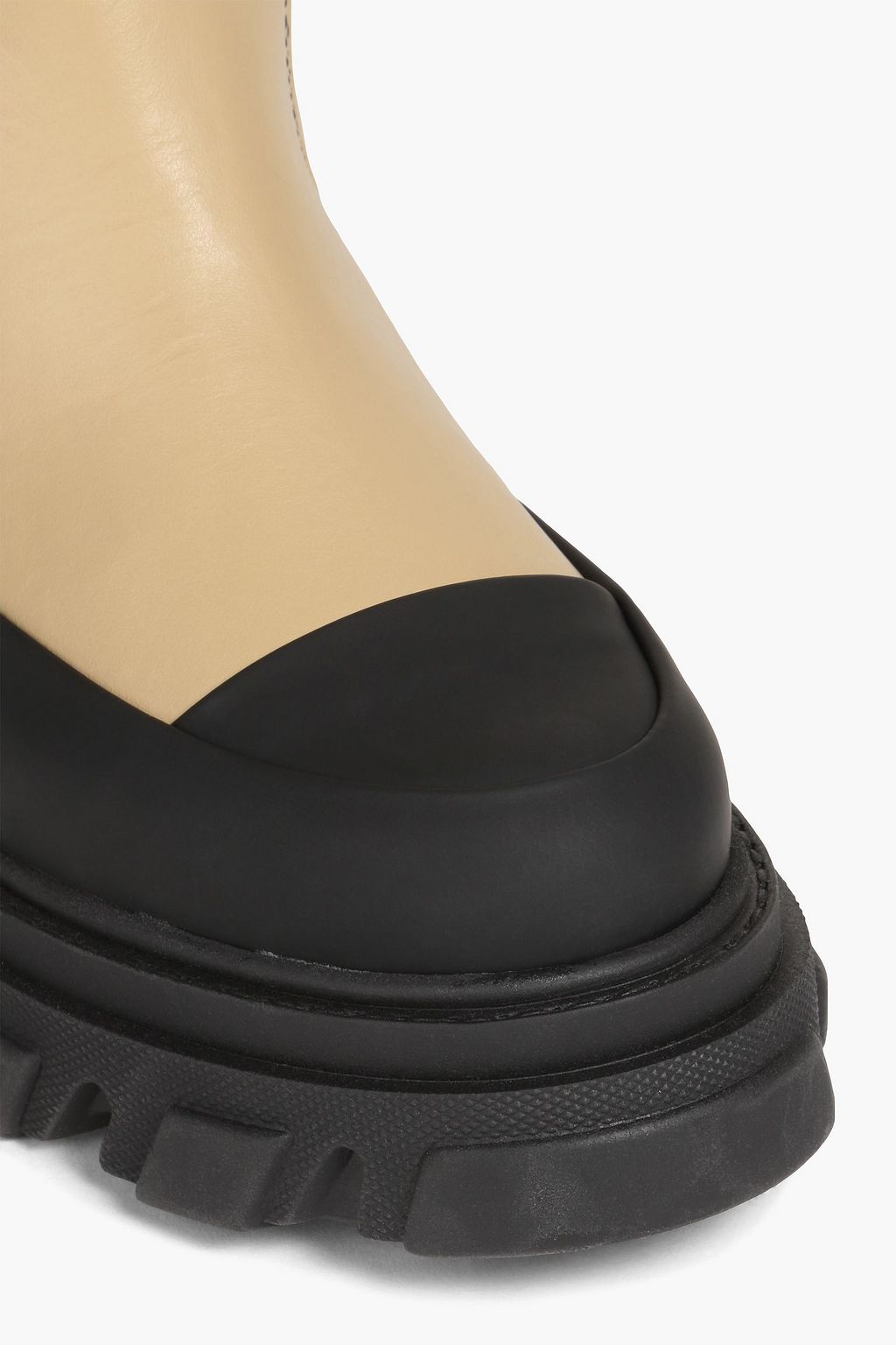 GANNI Kniehohe Stiefel aus zweifarbigem Leder