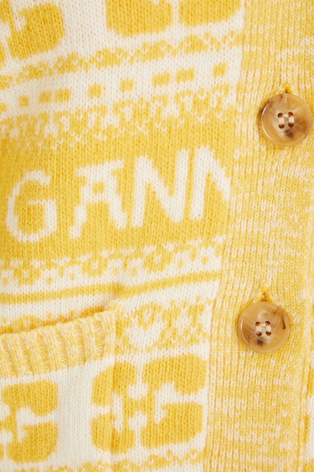 GANNI Intarsia-knit cardigan