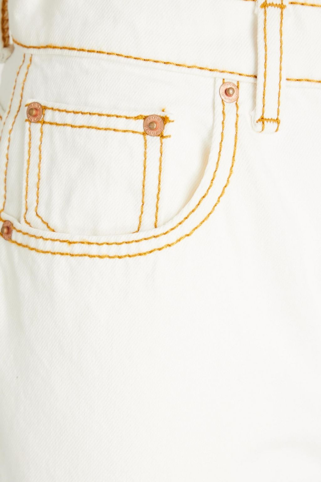 TORY BURCH جينز بأرجل مستقيمة وبخصر عالٍ