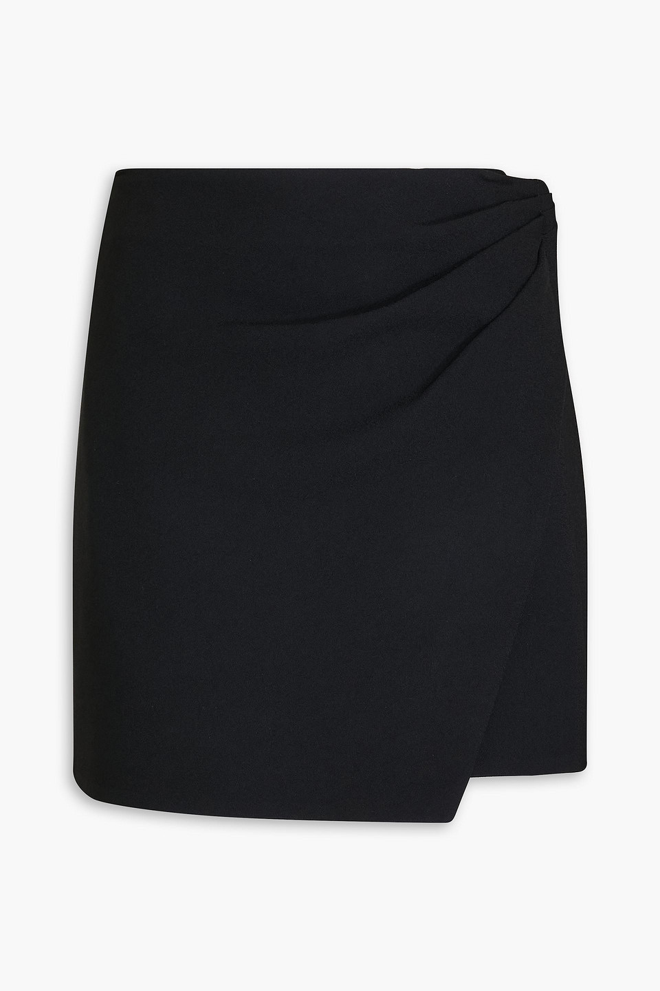 Simkhai Ebony Embellished Crepe Mini Wrap Skirt In Black