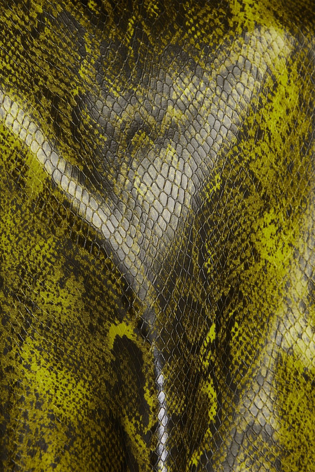GANNI Cropped faux snake-effect leather jacket