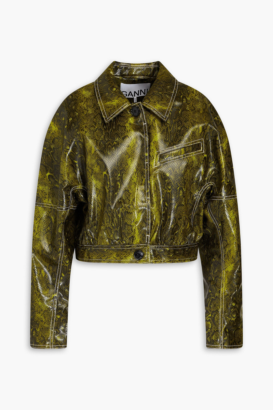 Ganni Snake Short Jacket In Animal Print