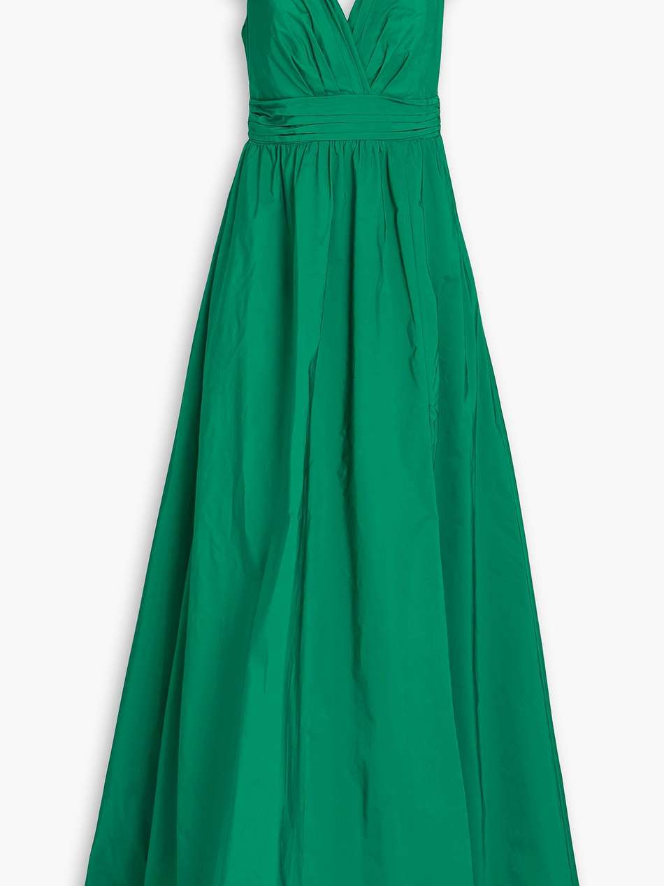 pleated taffeta gown