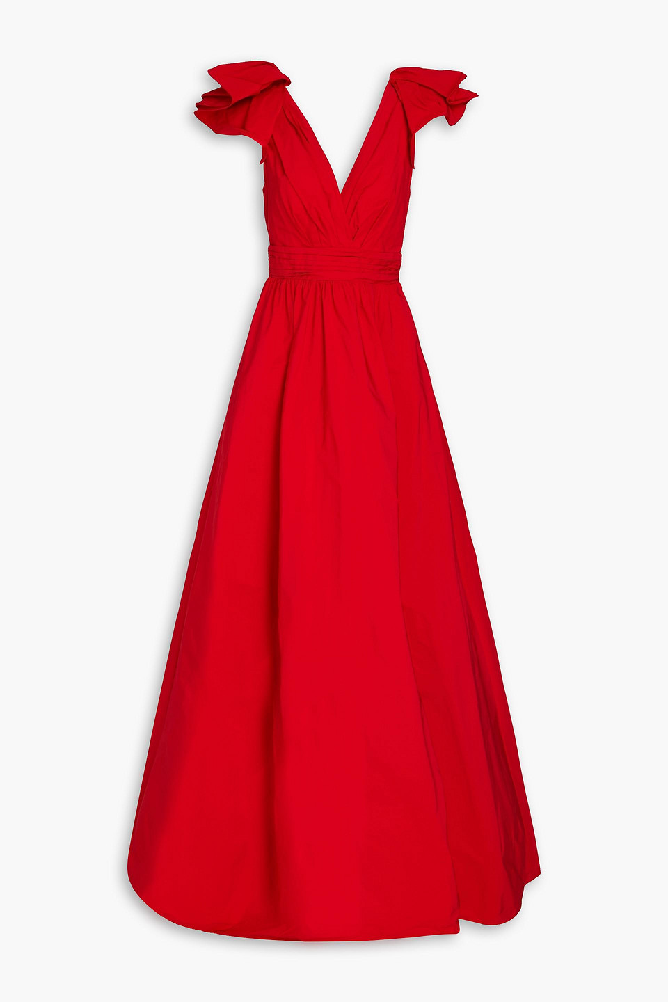 open lace back dress One-Shoulder Pleated Satin Gown