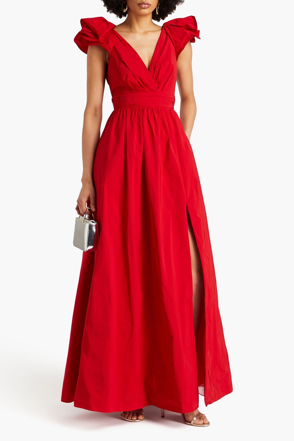 MARCHESA NOTTE 태피터 플리츠 가운