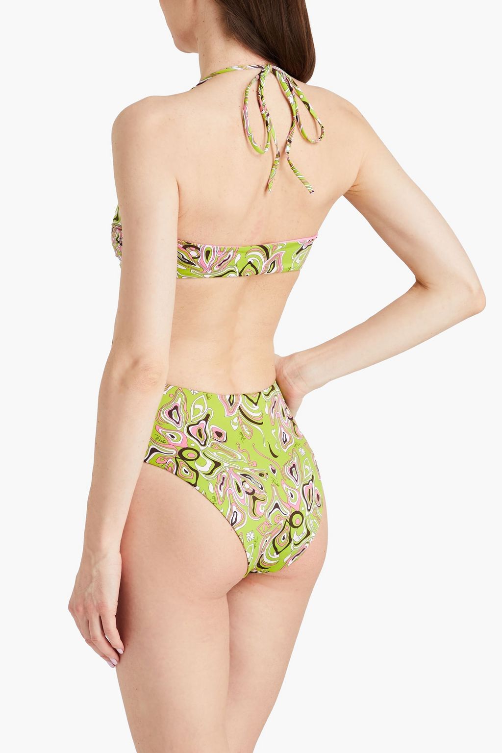 PUCCI Cutout printed halterneck swimsuit