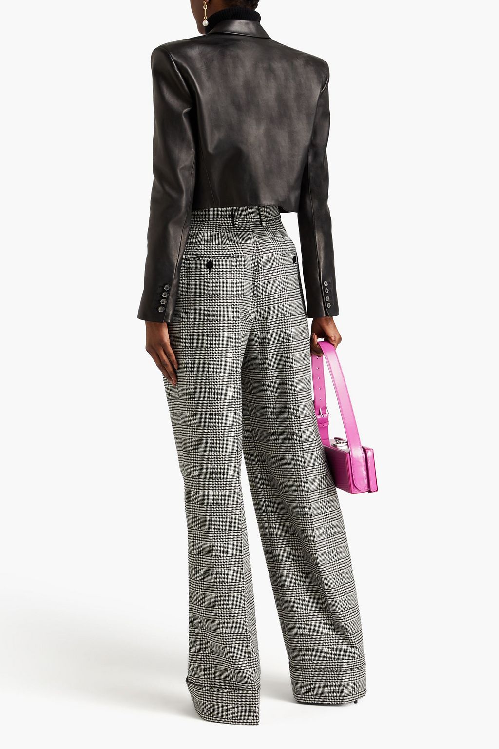 DOLCE&GABBANA Prince of Wales checked flannel wide-leg pants