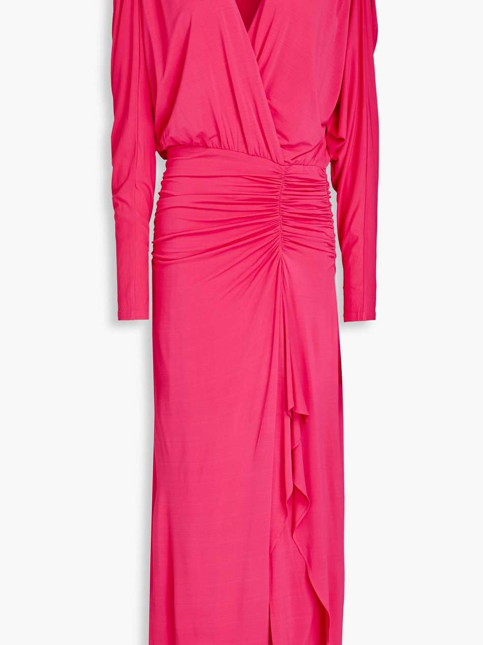 ellie ruched jersey maxi dress