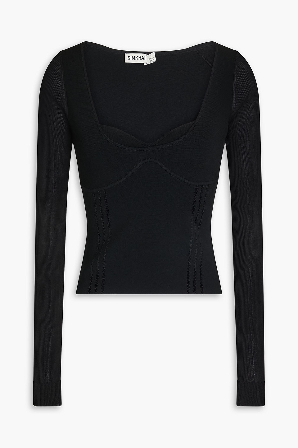 Simkhai Cedar Ribbed-knit Top In Black