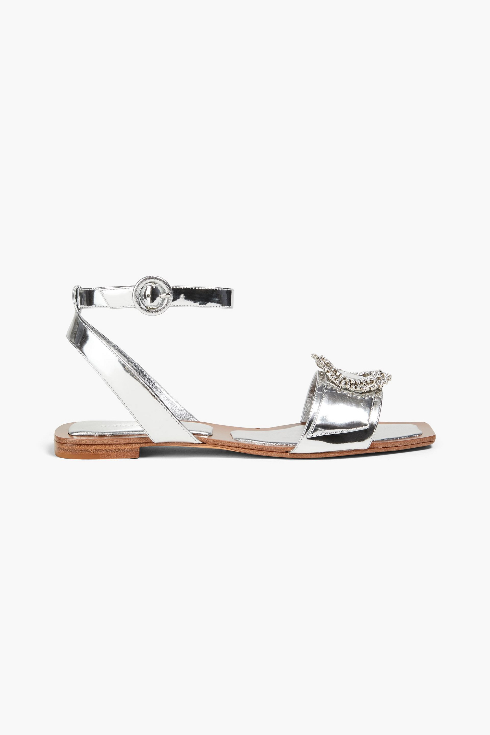 Alexandre Birman Madelina Summer embellished mirrored-leather sandals