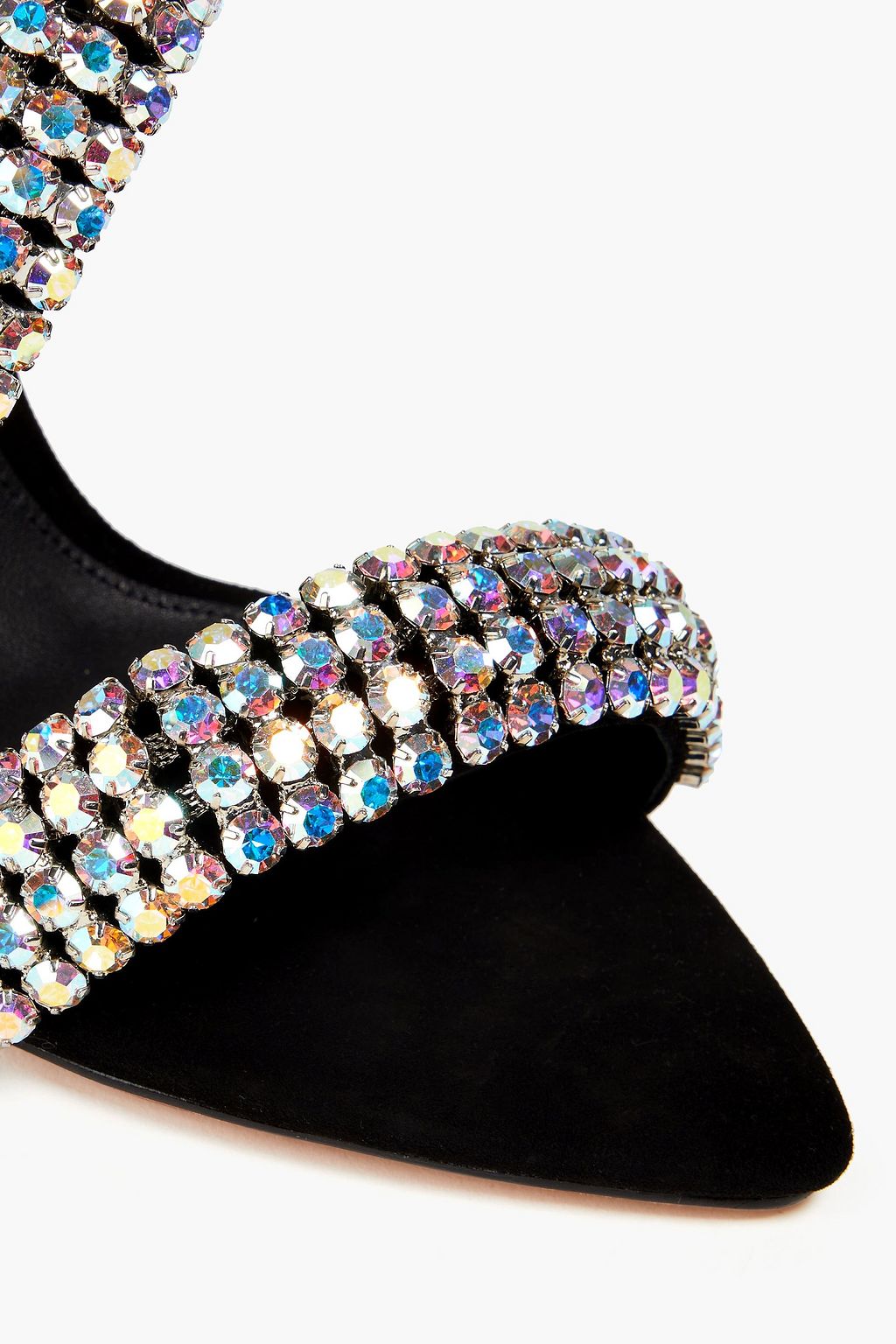 ALEXANDRE BIRMAN Alanis 100 crystal-embellished suede slingback sandals