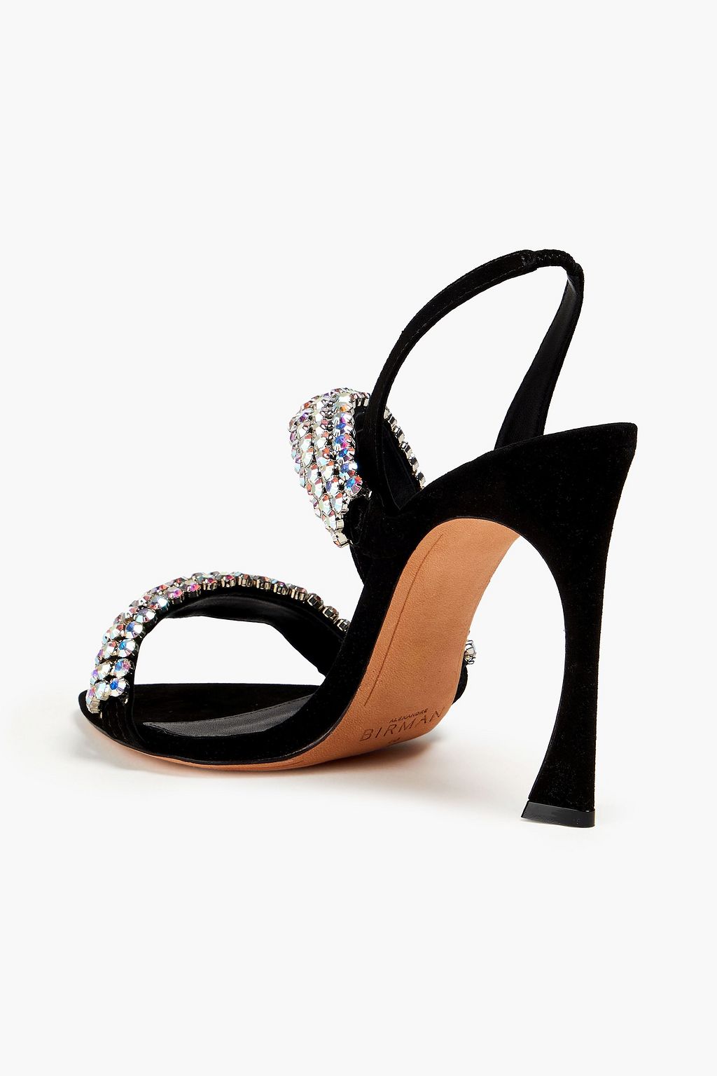 ALEXANDRE BIRMAN Alanis 100 crystal-embellished suede slingback sandals